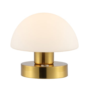 Zoe 5.75" Bohemian Farmhouse Iron Rechargeable Integrated LED Table Lamp - JONATHAN Y